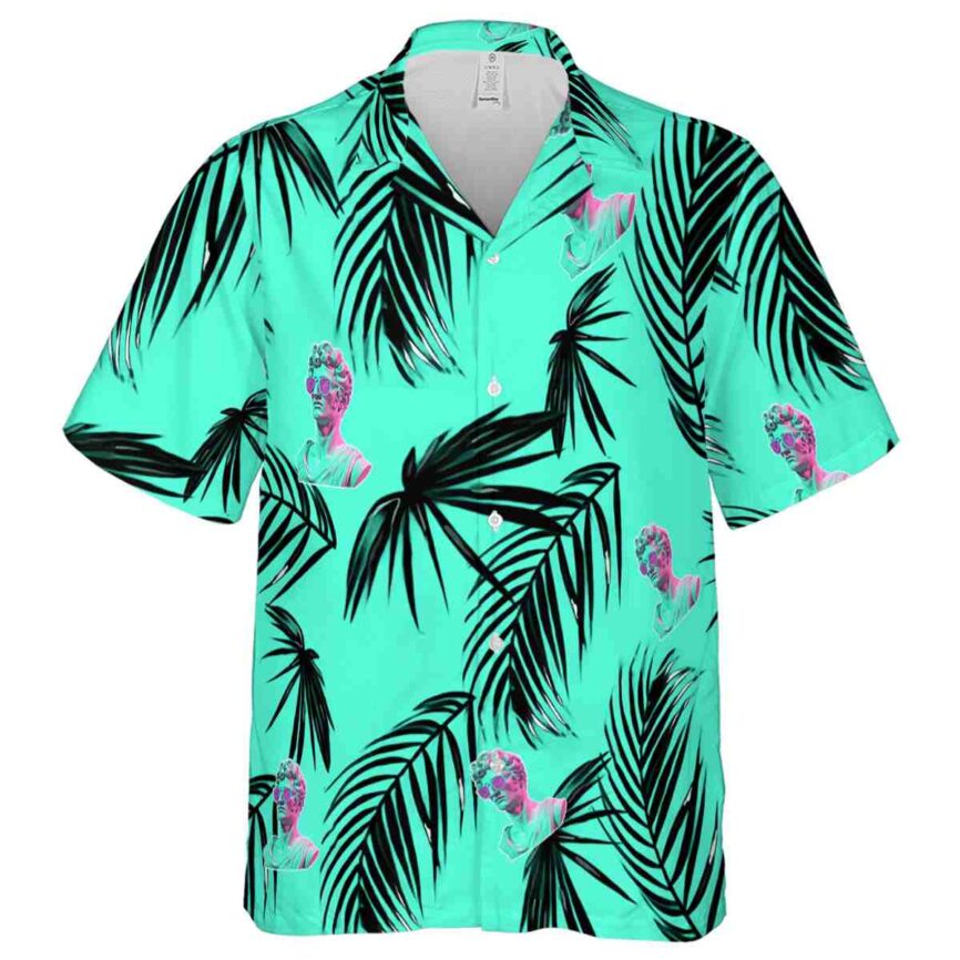 Vaporwave Monochrome Palm Hawaiian Shirt Fashion forward
