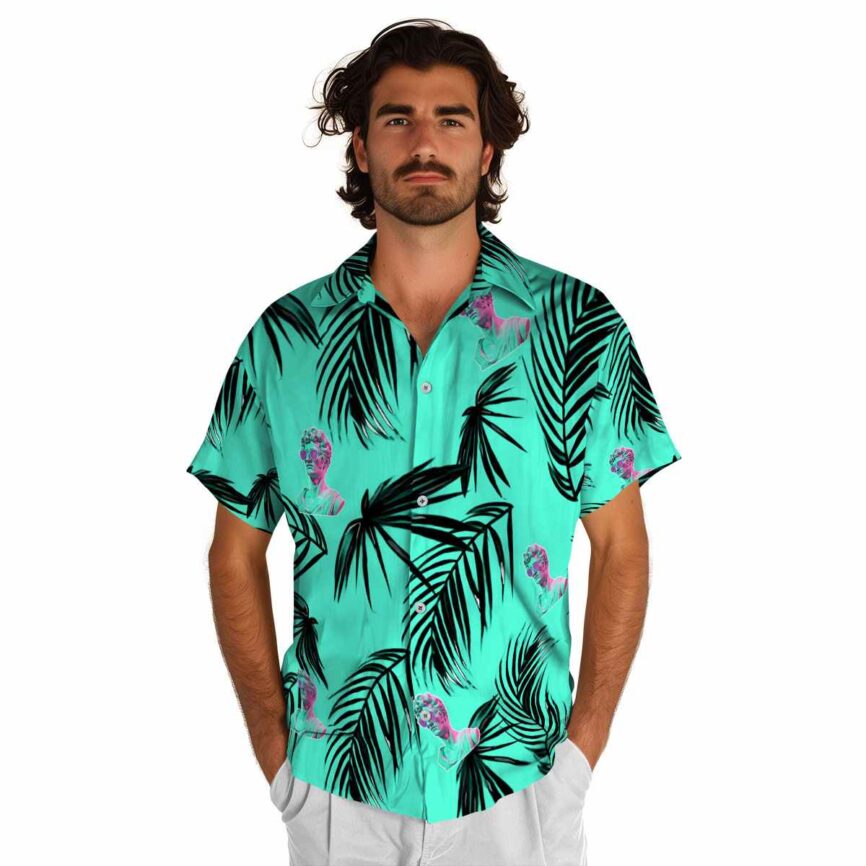 Vaporwave Monochrome Palm Hawaiian Shirt New Arrival