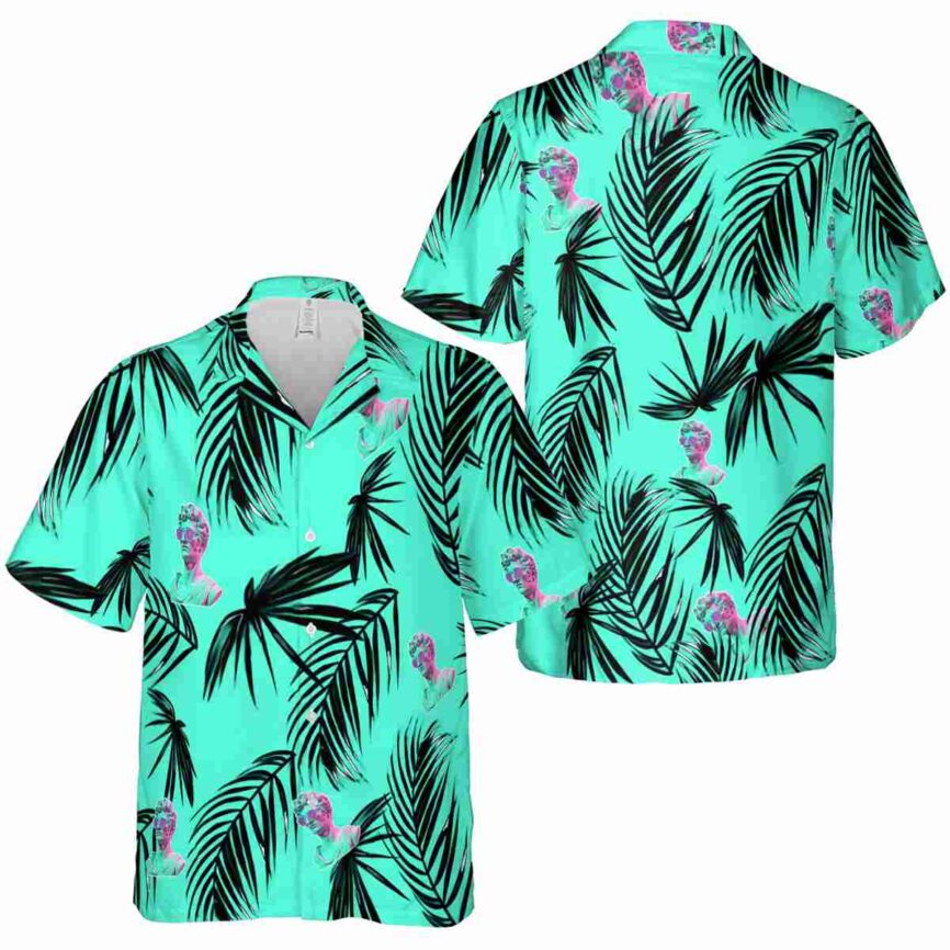Vaporwave Monochrome Palm Hawaiian Shirt Premium grade