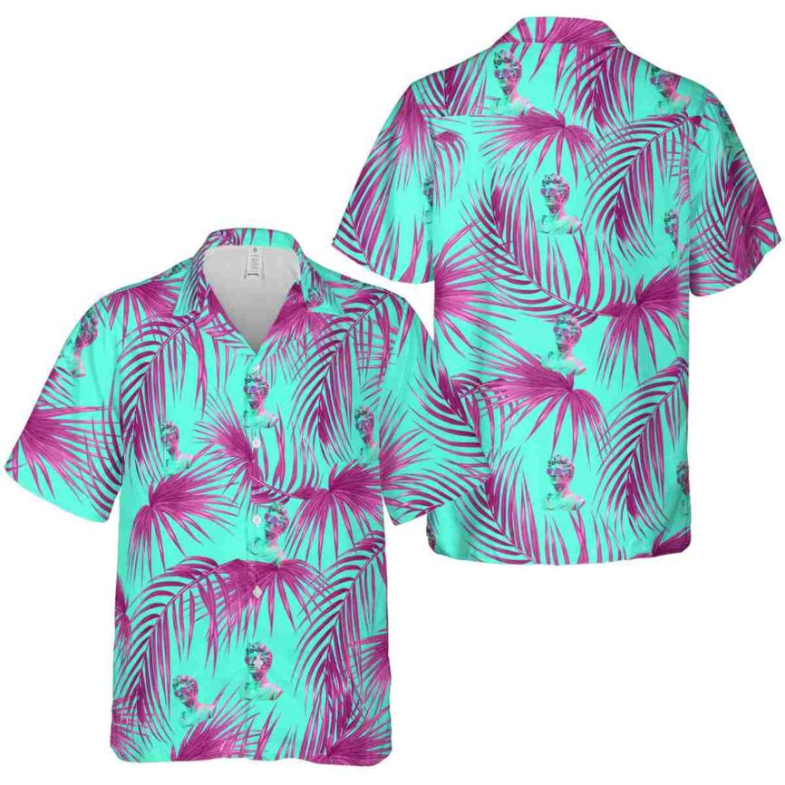 Vaporwave Palm Frond Hawaiian Shirt Premium grade