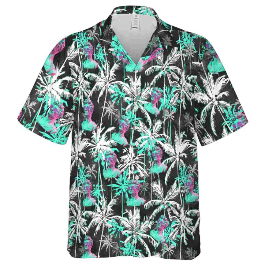 Vaporwave Palm Themed Hawaiian Shirt Fashion forward