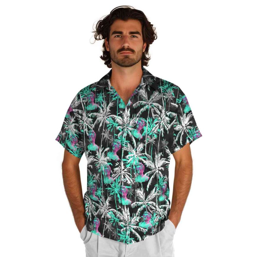 Vaporwave Palm Themed Hawaiian Shirt New Arrival