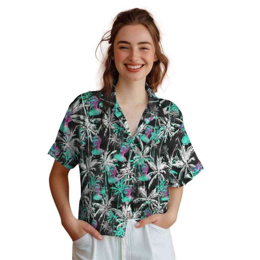 Vaporwave Palm Themed Hawaiian Shirt Top rated