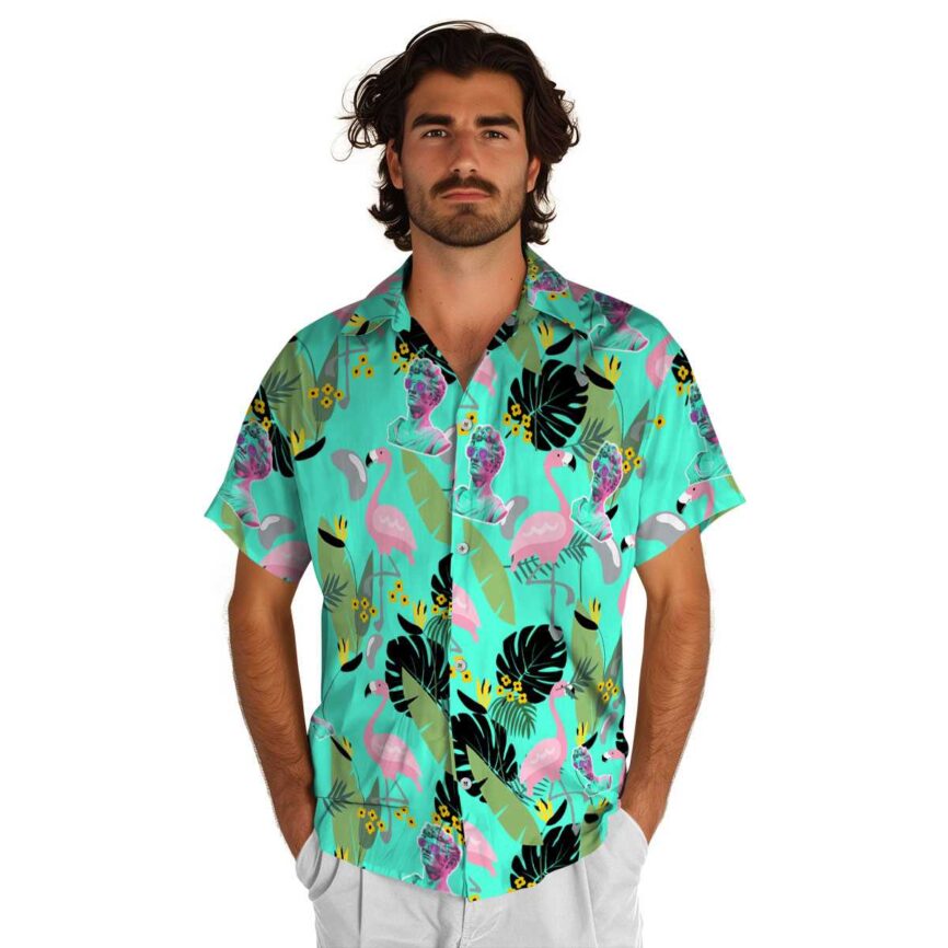 Vaporwave Pink Flamingo Hawaiian Shirt New Arrival