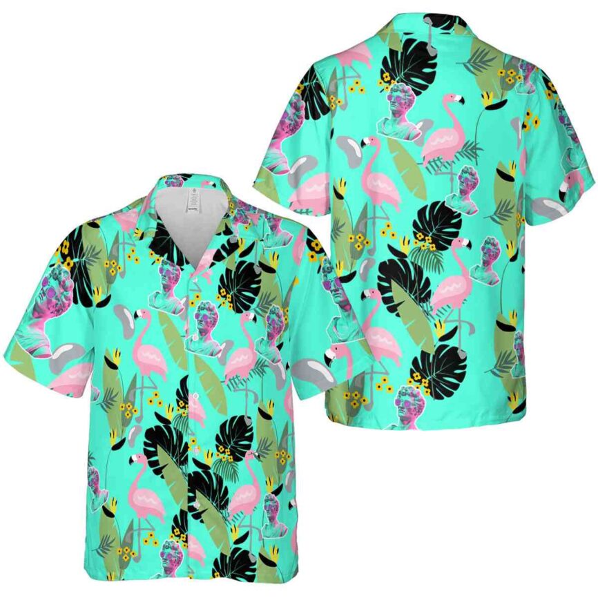 Vaporwave Pink Flamingo Hawaiian Shirt Premium grade