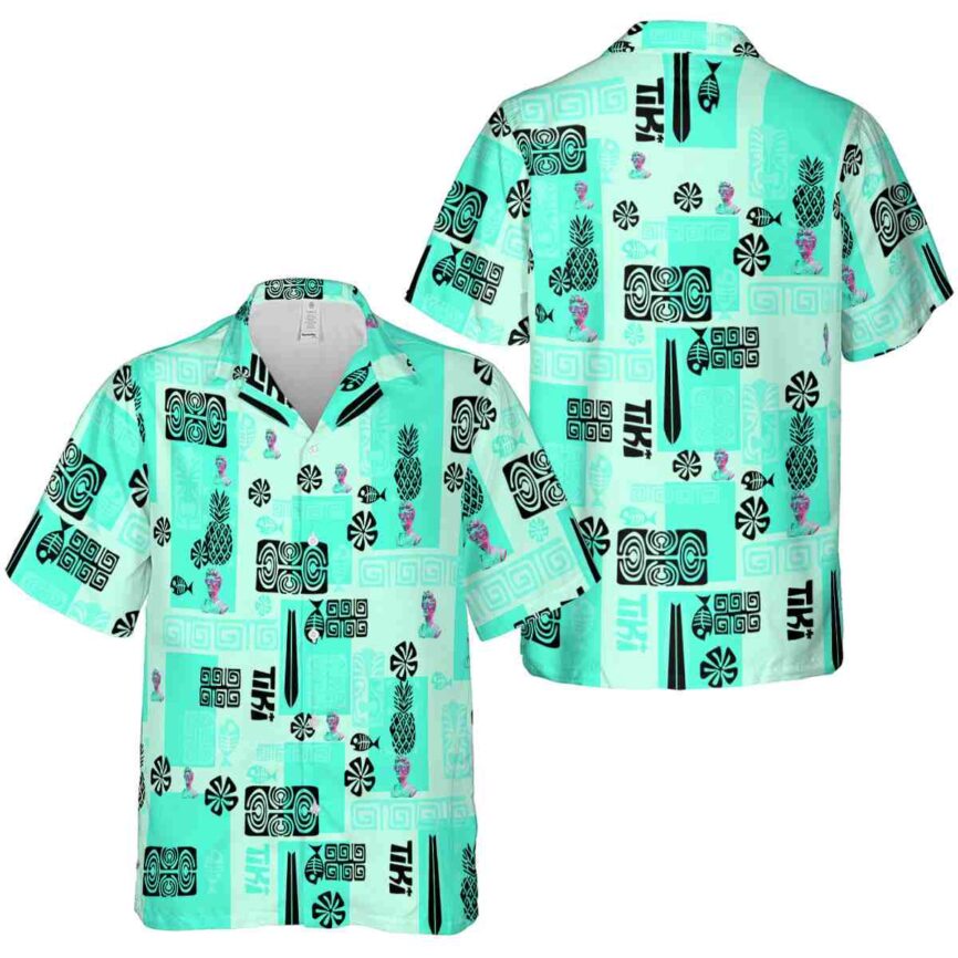 Vaporwave Tiki Motifs Hawaiian Shirt Premium grade