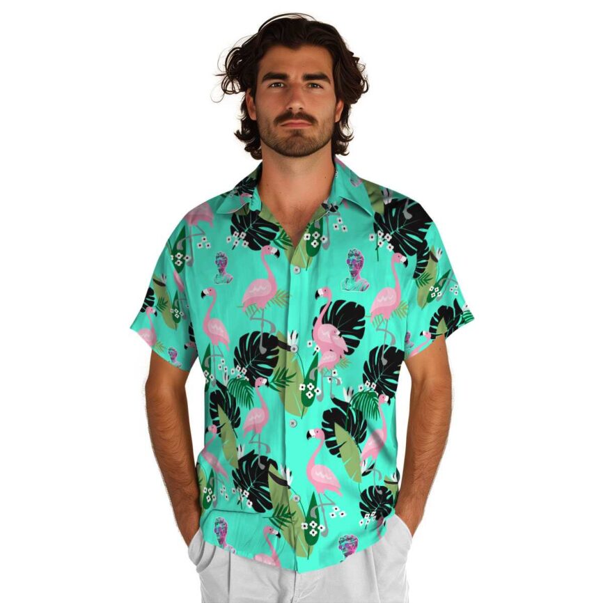 Vaporwave Tropical Flamingo Hawaiian Shirt New Arrival