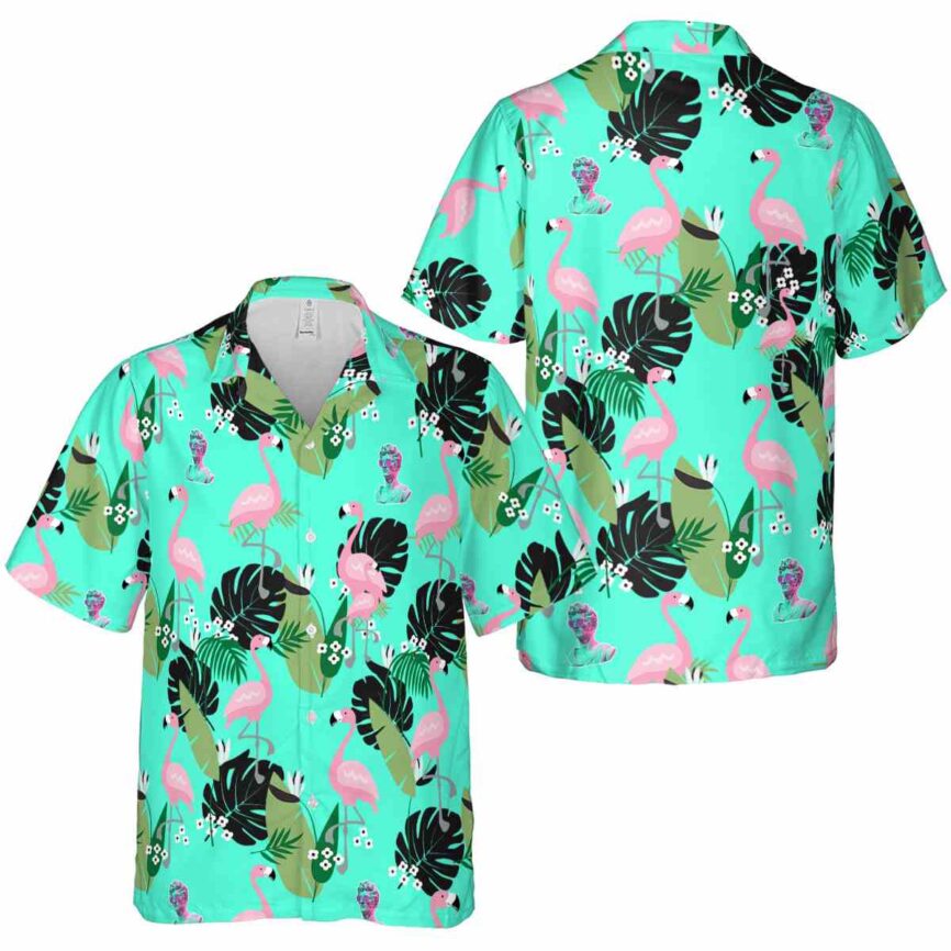 Vaporwave Tropical Flamingo Hawaiian Shirt Premium grade
