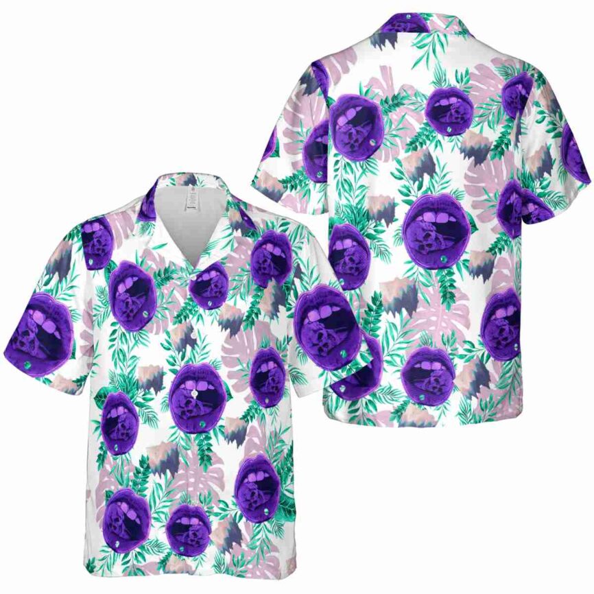 Vaporwave Tropical Fronds Hawaiian Shirt Premium grade