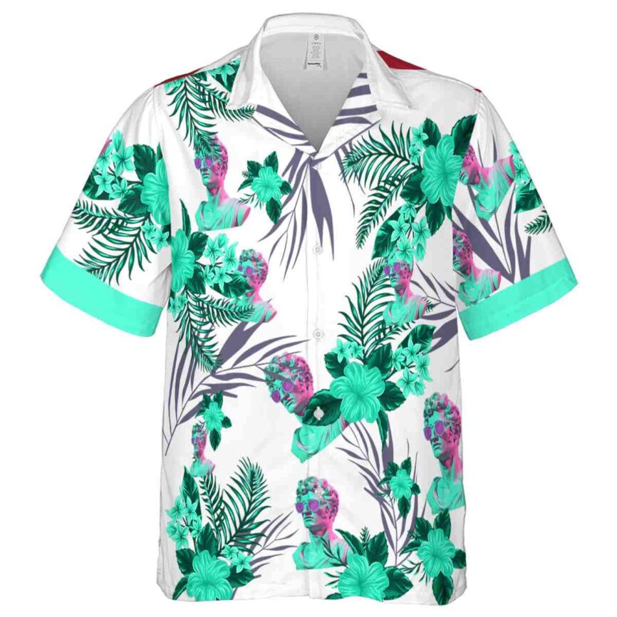 Vaporwave US Flag Floral Hawaiian Shirt Fashion forward