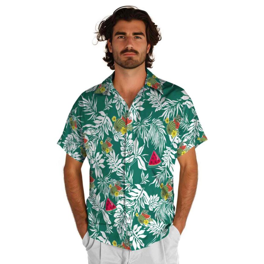 Watermelon Bold Foliage Hawaiian Shirt New Arrival