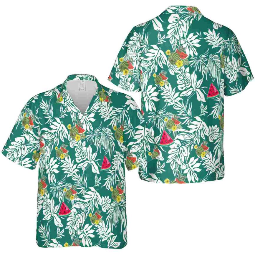 Watermelon Bold Foliage Hawaiian Shirt Premium grade