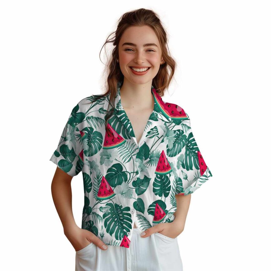 Watermelon Leaf Pattern Hawaiian Shirt Top rated