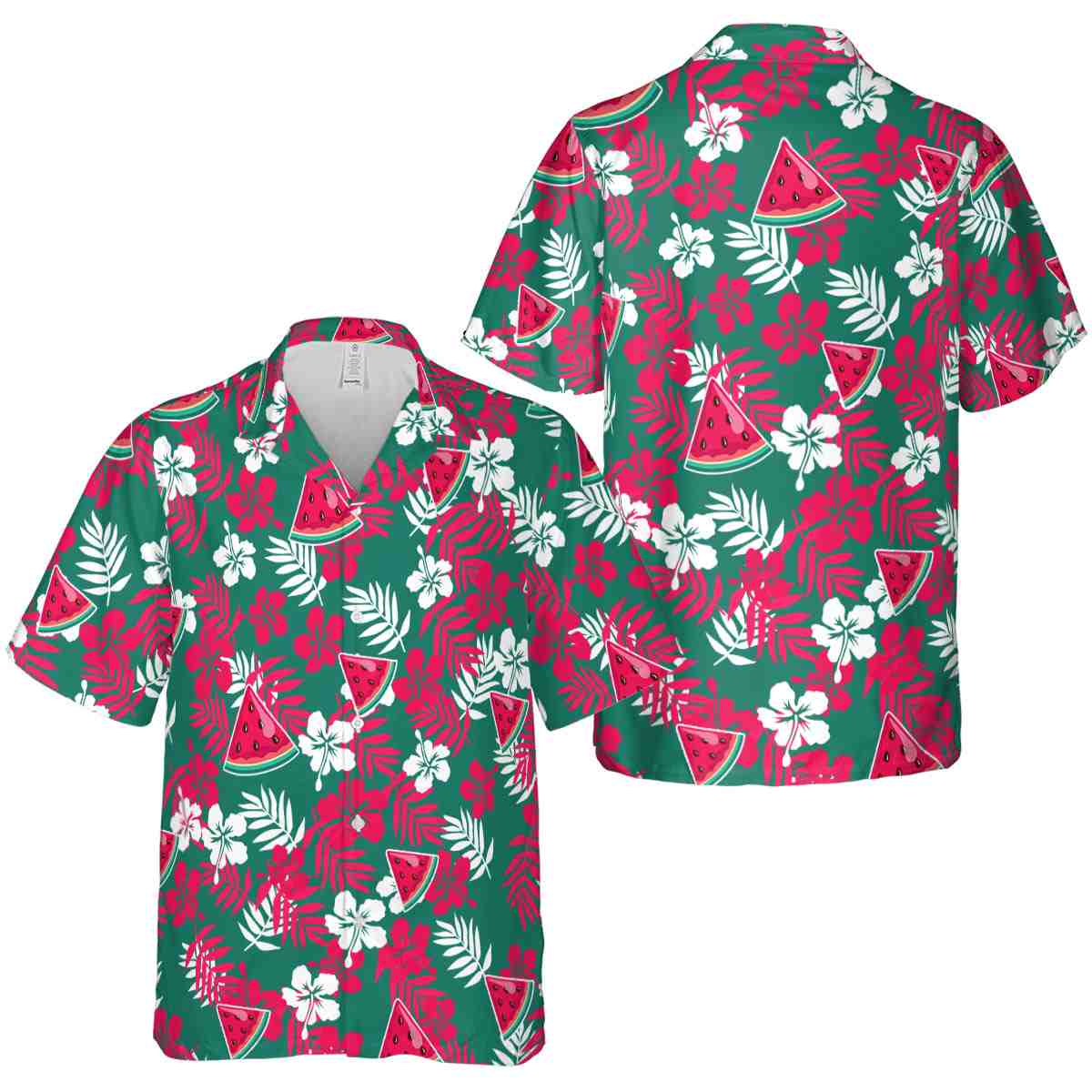 Watermelon Leafy Hibiscus Hawaiian Shirt Premium grade Watermelon Leafy Hibiscus Hawaiian Shirt Premium grade
