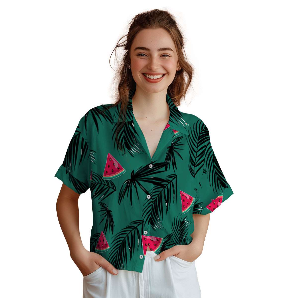 Watermelon Monochrome Palm Hawaiian Shirt Top rated Watermelon Monochrome Palm Hawaiian Shirt Top rated
