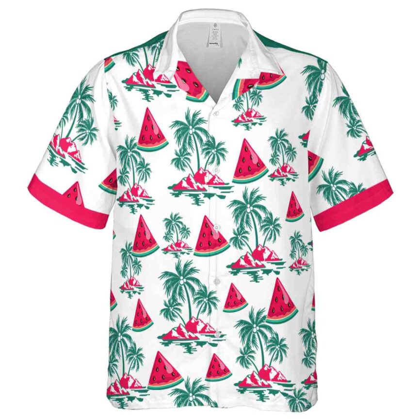 Watermelon Palm Island Graphic Hawaiian Shirt Fashion forward