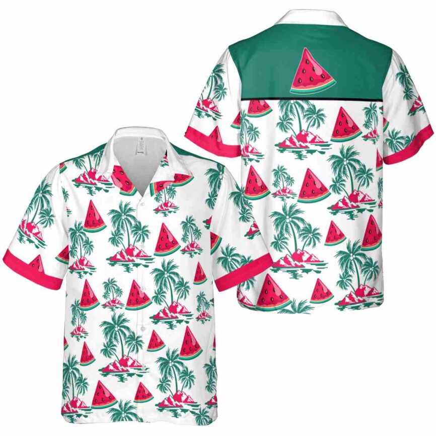 Watermelon Palm Island Graphic Hawaiian Shirt Premium grade
