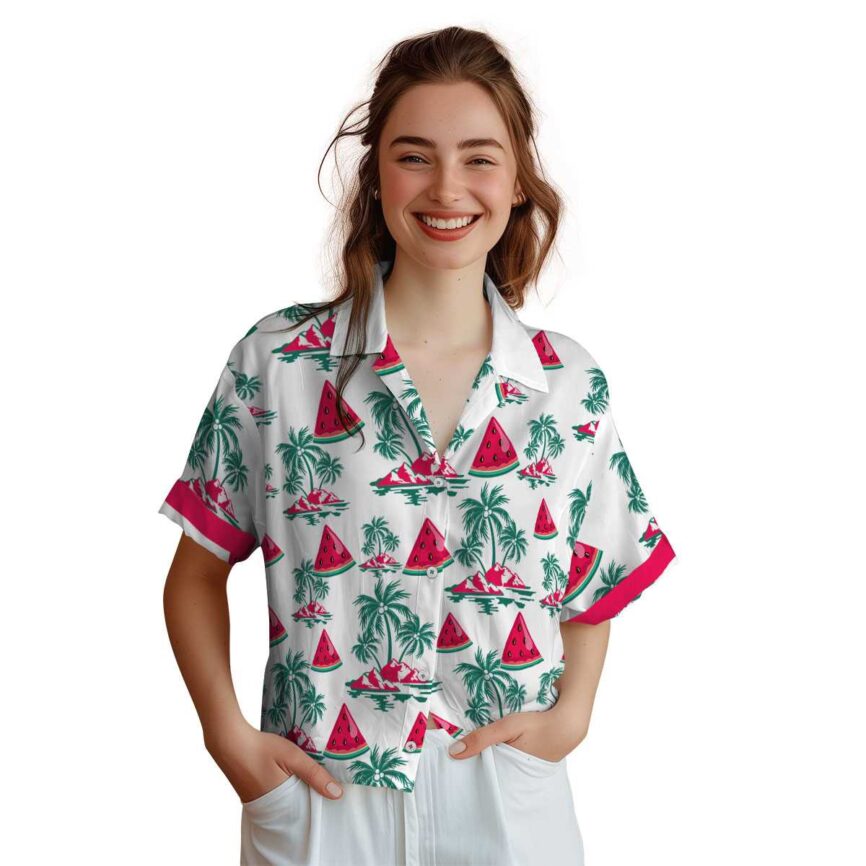 Watermelon Palm Island Graphic Hawaiian Shirt Top rated