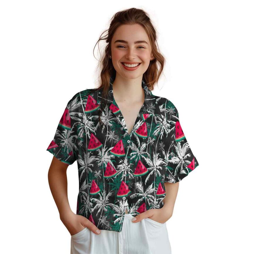 Watermelon Palm Themed Hawaiian Shirt Top rated