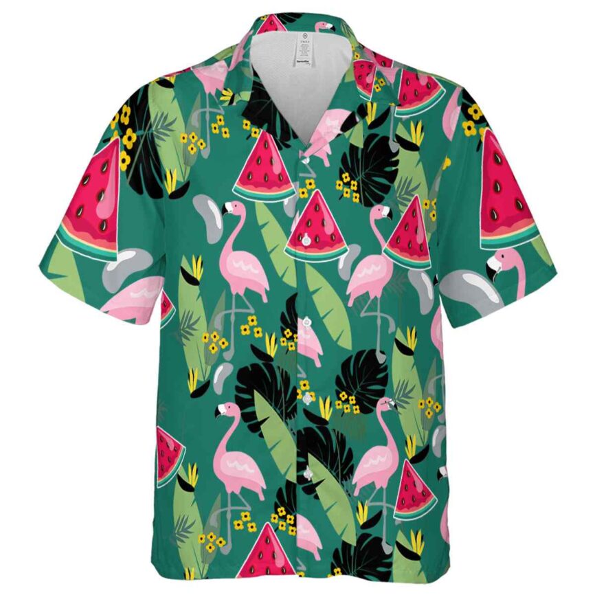 Watermelon Pink Flamingo Hawaiian Shirt Fashion forward