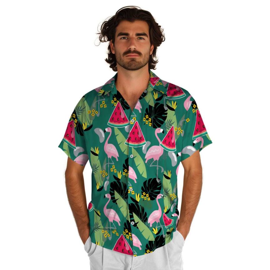 Watermelon Pink Flamingo Hawaiian Shirt New Arrival