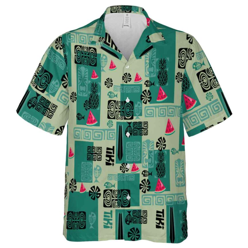 Watermelon Tiki Motifs Hawaiian Shirt Fashion forward