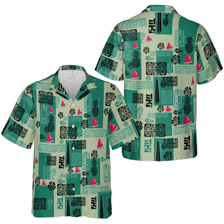 Watermelon Tiki Motifs Hawaiian Shirt Premium grade