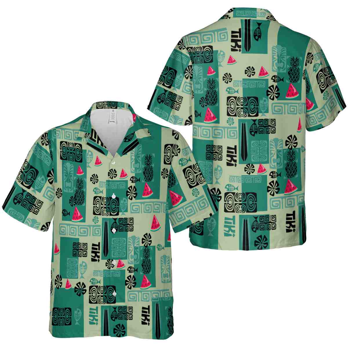 Watermelon Tiki Motifs Hawaiian Shirt Premium grade Watermelon Tiki Motifs Hawaiian Shirt Premium grade