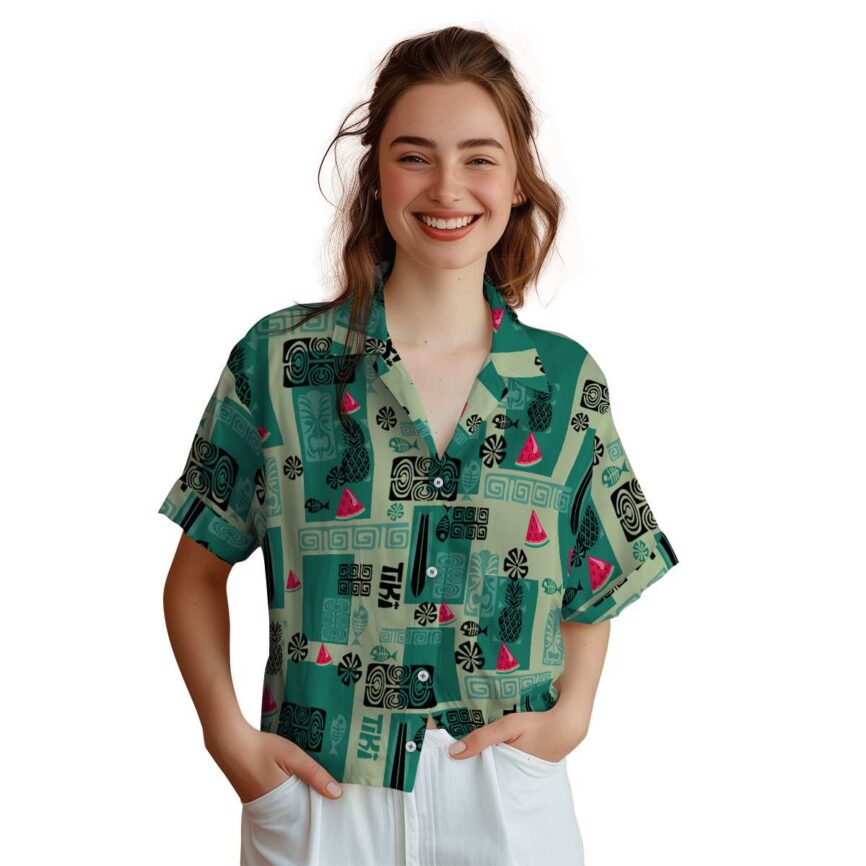 Watermelon Tiki Motifs Hawaiian Shirt Top rated