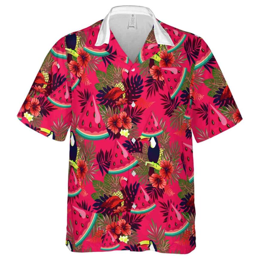 Watermelon Tropical Bird Hawaiian Shirt Fashion forward