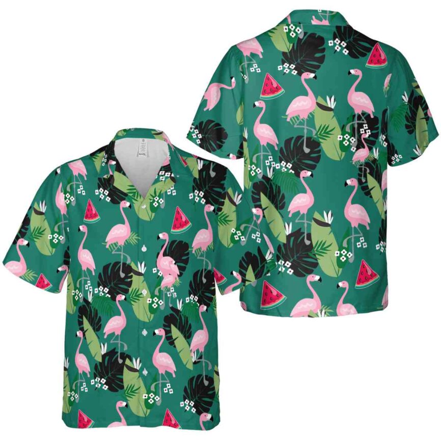 Watermelon Tropical Flamingo Hawaiian Shirt Premium grade