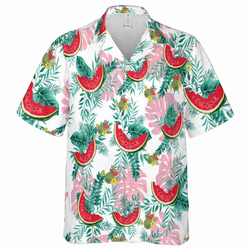 Watermelon Tropical Fronds Hawaiian Shirt Fashion forward