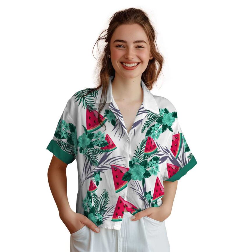 Watermelon US Flag Floral Hawaiian Shirt Top rated