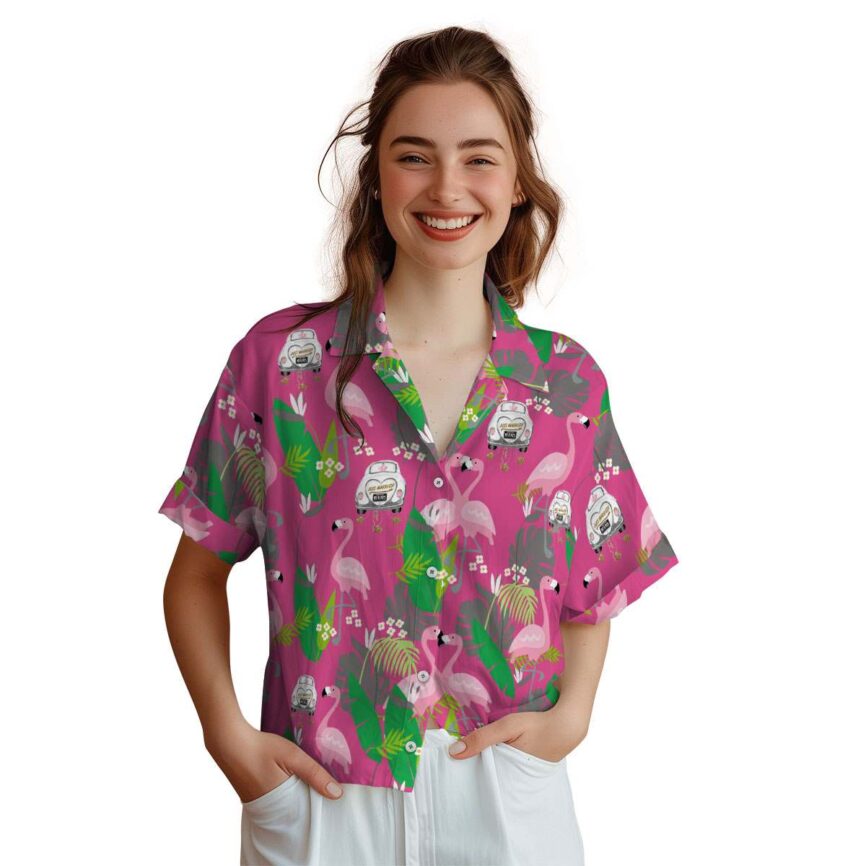 Wedding Flamingo Leaf Hawaiian Shirt Top rated