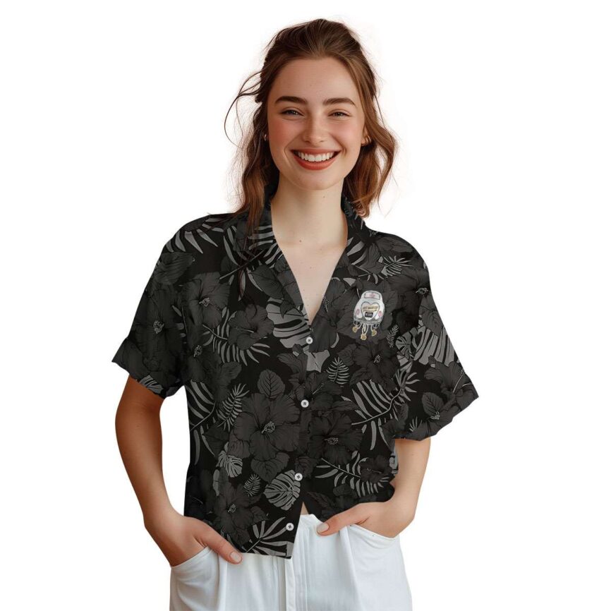 Wedding Monochrome Floral Hawaiian Shirt Top rated