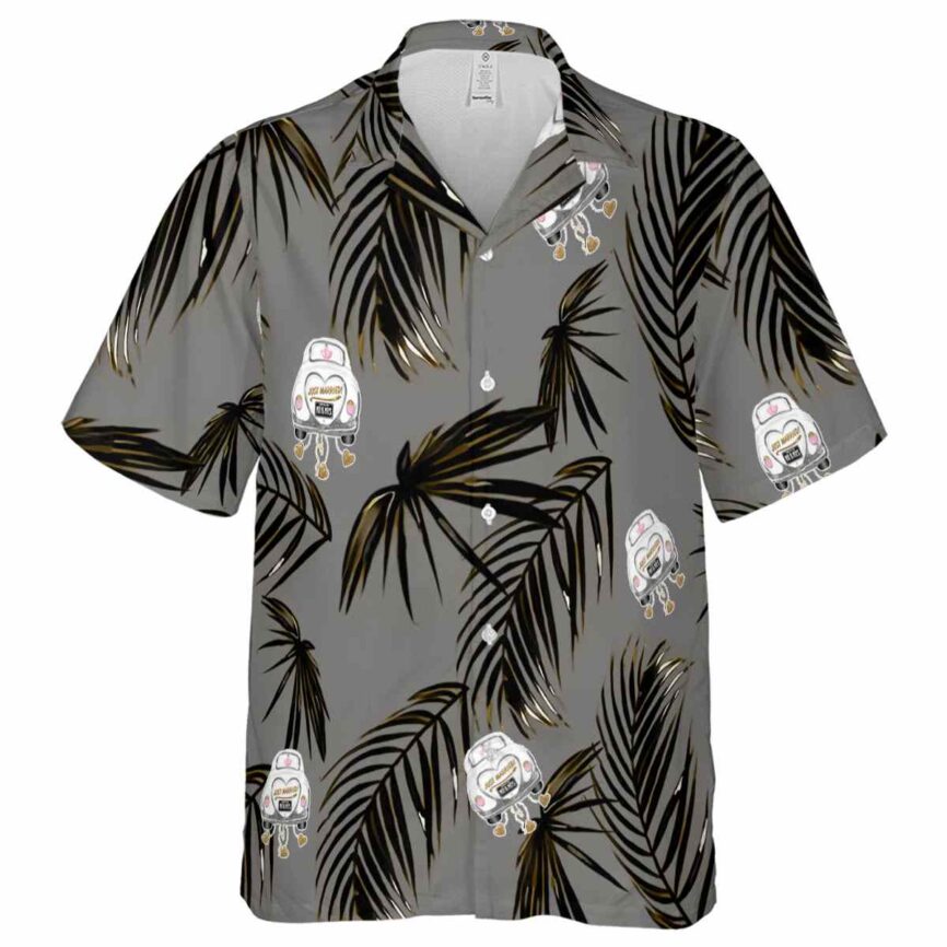 Wedding Monochrome Palm Hawaiian Shirt Fashion forward