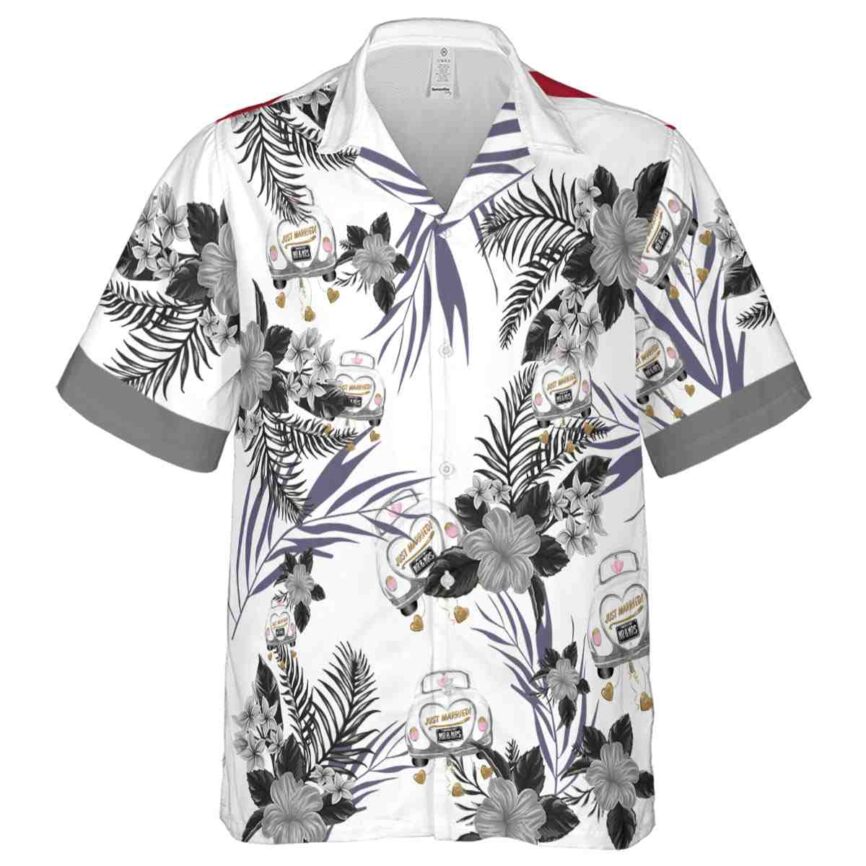 Wedding US Flag Floral Hawaiian Shirt Fashion forward