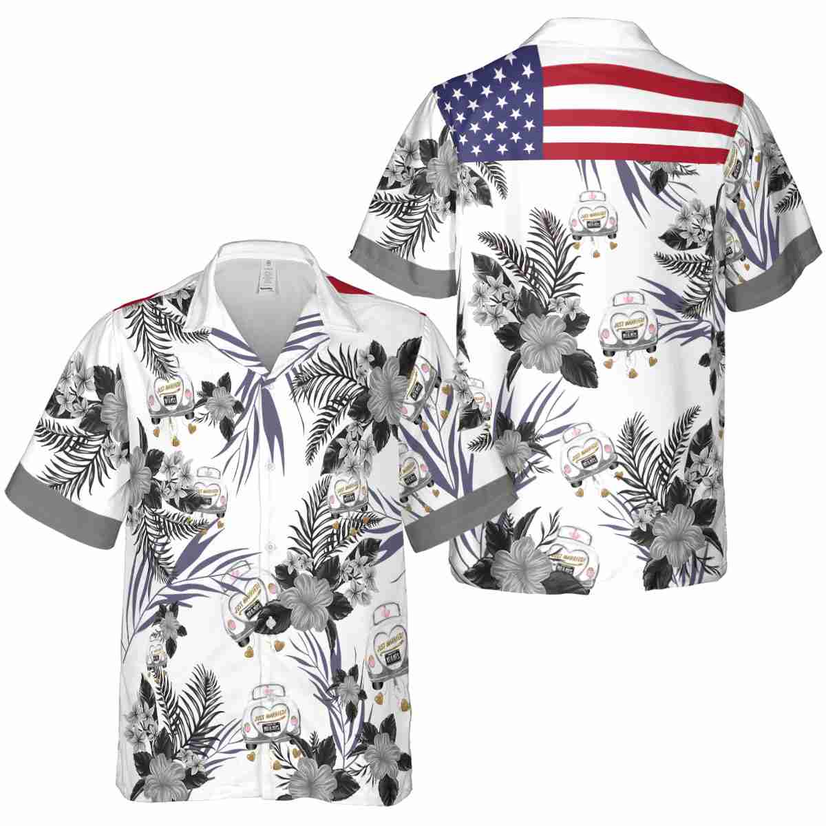 Wedding US Flag Floral Hawaiian Shirt Premium grade Wedding US Flag Floral Hawaiian Shirt Premium grade